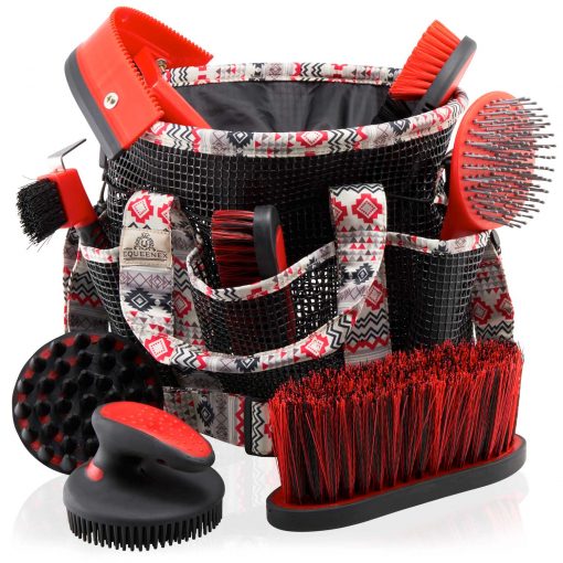 Horse Grooming Kit – All In One Equestrian Brush Set - Brown